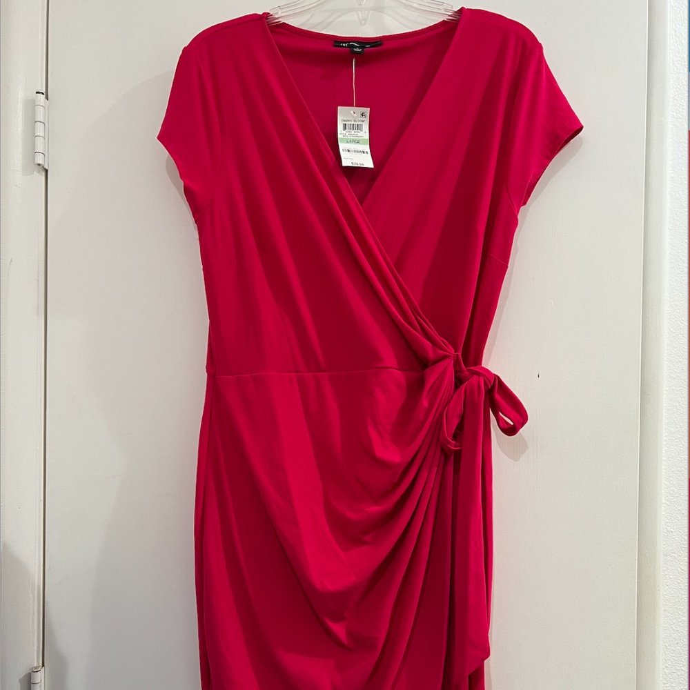INC Faux wrap dress size L